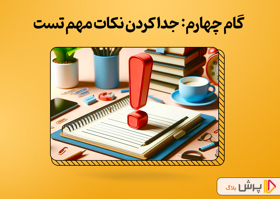 گام چهارم: نکتههای مهم تستها رو جدا کن و بنویس